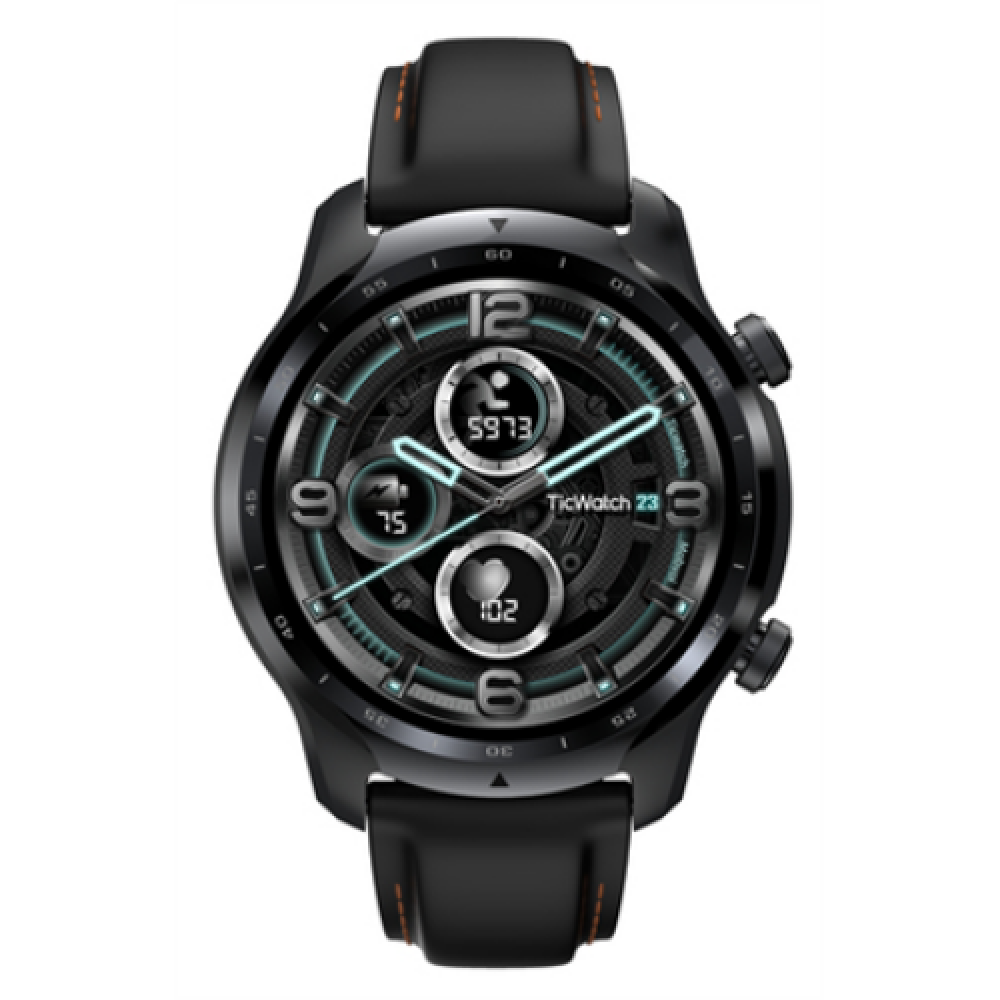 TicWatch Pro 3 GPS Smart watch, NFC, GPS (satellite), Retina AMOLED, Heart rate monitor, Waterproof, Bluetooth, 1 GB, 8 GB, Android, iOS, Wi-Fi, Snapdragon Wear 4100, 22 mm, Black