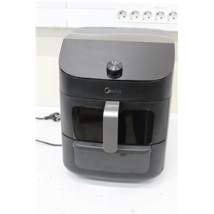 SALE OUT. Midea MAD1100DADK Air fryer digital,Two-zone cavity, 6.4L + 4.4L , SALE OUT. Midea Two Zone Airfryer , MAD1100DADK , Power 1850 W , Capacity 4.4/6.4 L , Rapid Air technology , Black , USED, DIRTY, SCRATCHED ON TOP