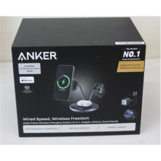 SALE OUT. Anker Prime Wireless Charging Station Qi2.2 25W wireles charging (3-in-1, MagGo, AirCool, Dock Stand) PSU added , UNPACKED, SCRACHED ON SCREEN