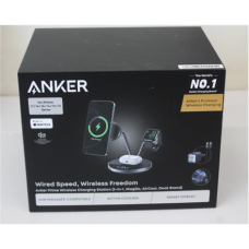 SALE OUT. Anker Prime Wireless Charging Station Qi2.2 25W wireles charging (3-in-1, MagGo, AirCool, Dock Stand) PSU added , UNPACKED, SCRACHED ON SCREEN