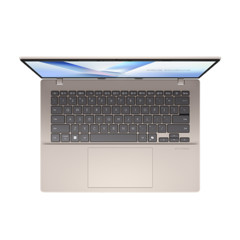 Asus Vivobook 14 X1407QA-LY045W , Platinum Gold , 14 , IPS , WUXGA , 1920 x 1200 pixels , Anti-glare , Snapdragon X , X1 26 100 , 16 GB , LPDDR5X , Solid-state drive capacity 512 GB , Qualcomm Adreno GPU , Windows 11 Home , 802.11ax , Bluetooth version 5.
