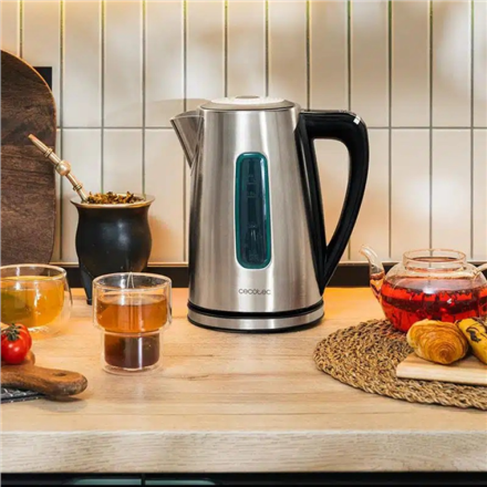 Cecotec Kettle , Thermosense 210 Steel , Electric , 2200 W , 1.7 L , Stainless steel , 360° rotational base , Black/Stainless steel