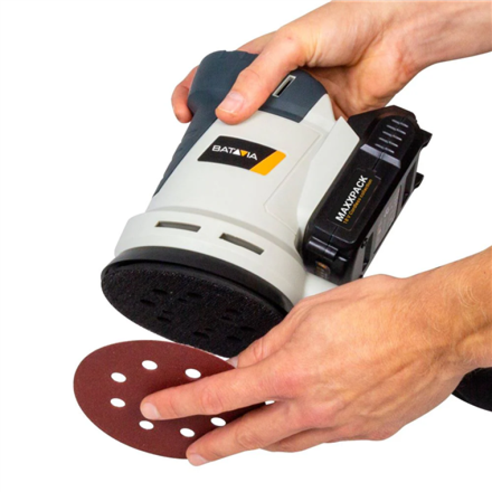 Batavia B.V. 18V Cordless Orbital Sander 125mm; Compact and balanced design for precise sanding
