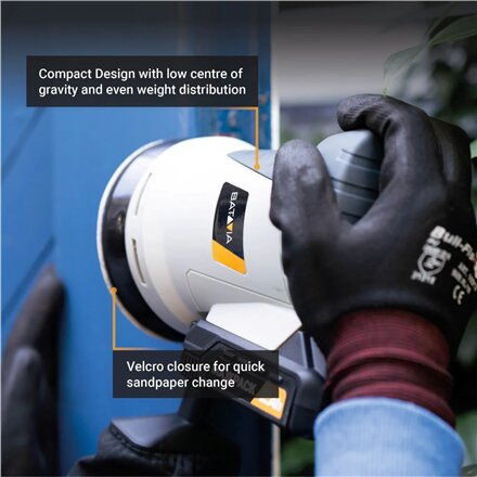Batavia B.V. , Cordless Orbital Sander 125mm, Without battery and charger - 18V