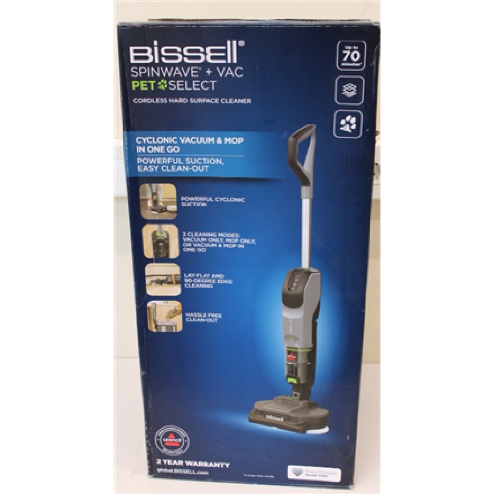 SALE OUT. Bissell SpinWave®+ Vac PET Select, Cordless Hard Surface Cleaner, Handstick , Bissell , Hard Surface Cleaner , SpinWave®+ Vac PET Select , Cordless operating , Handstick , Washing function , 25.9 V , Operating time (max) 70 min , Grey/Black/Lime