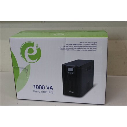 SALE OUT. Energenie EG-UPS-PS1000-01 1000VA pure sine wave UPS, LCD display, USB, black , EnerGenie Pure sine wave UPS with LCD display and USB , EG-UPS-PS1000-01 , 1000 VA , 800 W , DAMAGED PACKAGING