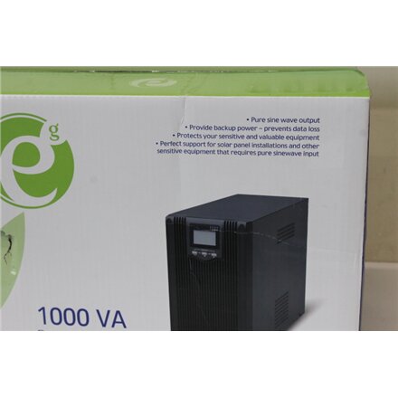 SALE OUT. Energenie EG-UPS-PS1000-01 1000VA pure sine wave UPS, LCD display, USB, black , EnerGenie Pure sine wave UPS with LCD display and USB , EG-UPS-PS1000-01 , 1000 VA , 800 W , DAMAGED PACKAGING