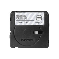 Brother BTAG-135 , White on Clear , Btag