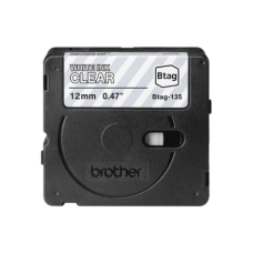 Brother BTAG-135 , White on Clear , Btag