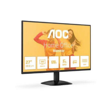 AOC , Q27B35S3 , 27 , IPS , QHD , 16:9 , 120 Hz , 1 ms , 2560 x 1440 pixels , 300 cd/m² , HDMI ports quantity 1 , Black