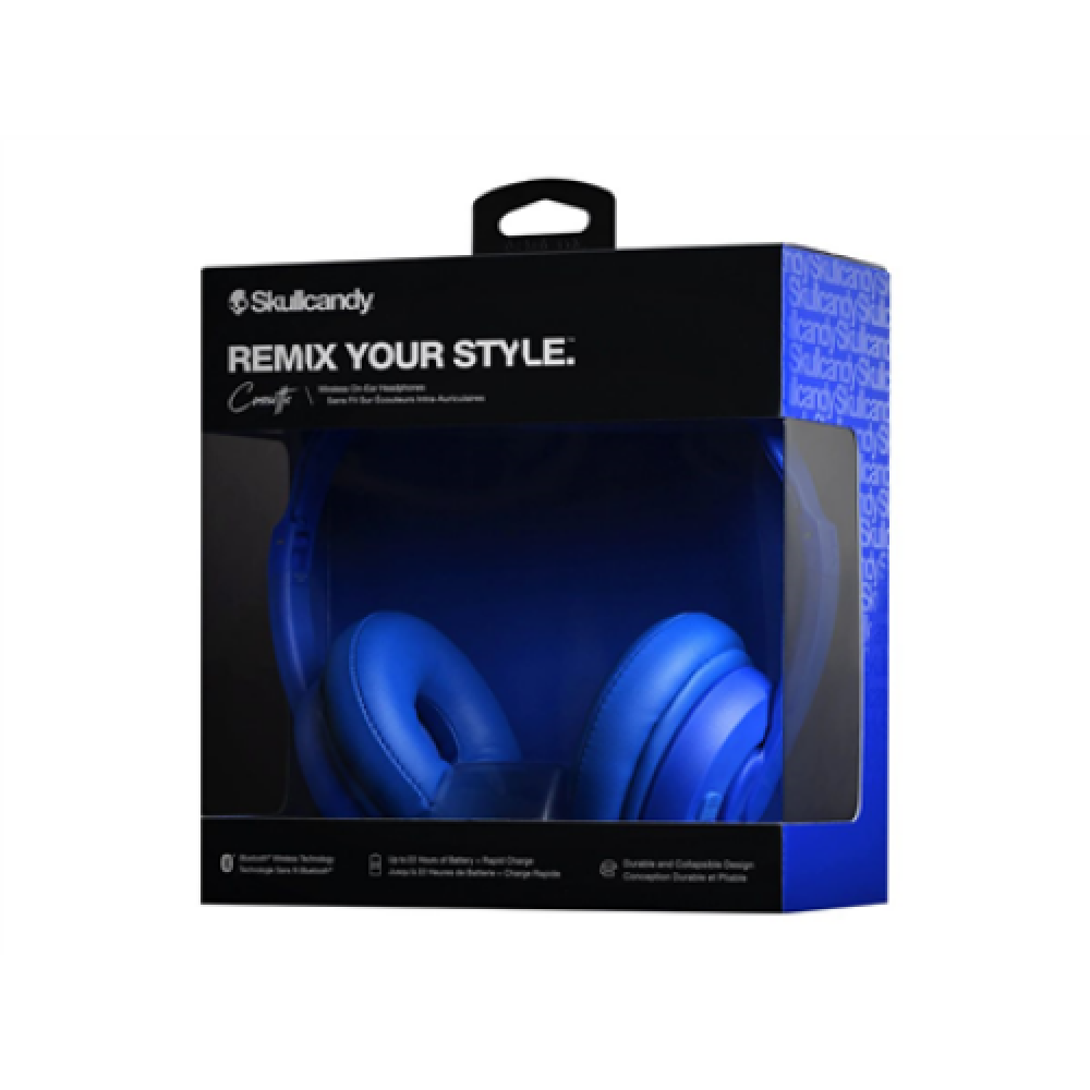 Skullcandy , Wireless Headphones , Cassette , Wireless/Wired , On-Ear , Microphone , Wireless , Blue
