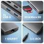 AXAGON Multi port USB-C 5Gbps hub , HMC-8HLSA