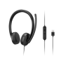 Lenovo Headset , USB-A Stereo Gen 2 , Built-in microphone , Wired , Black