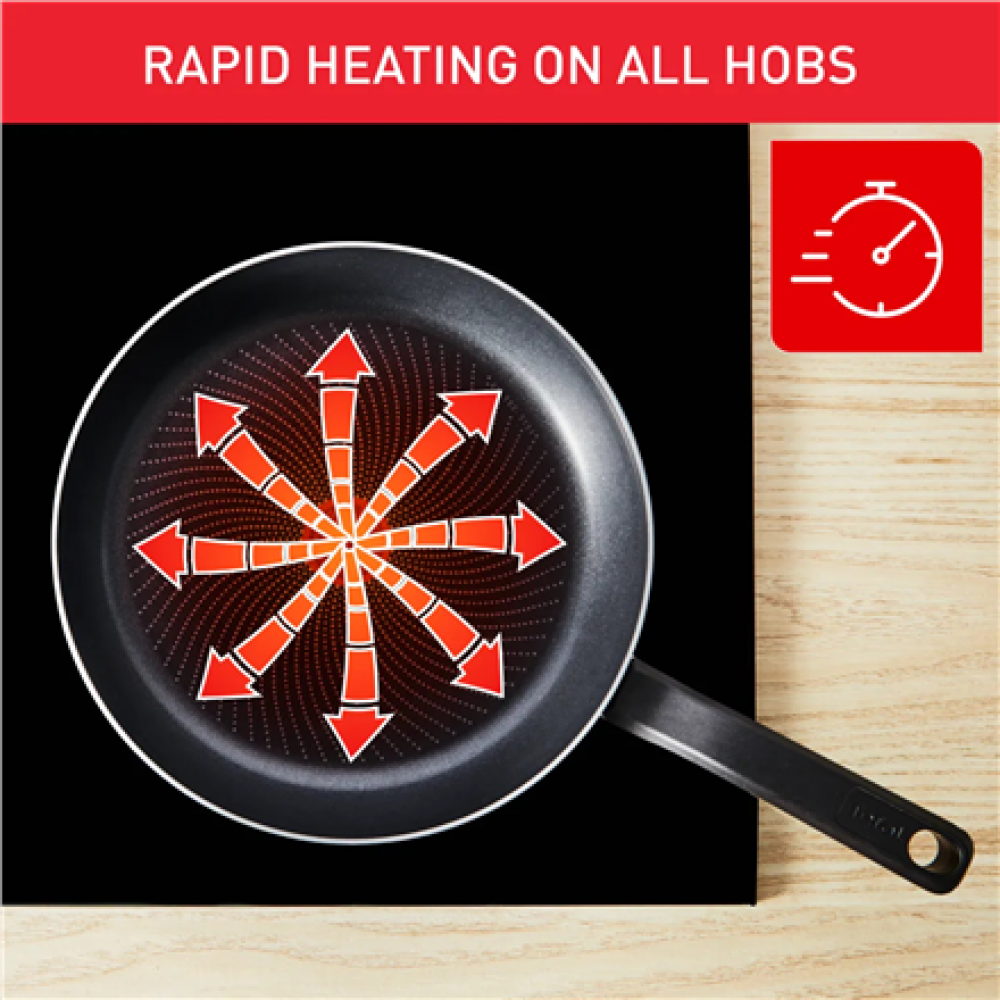TEFAL Pan , H0560742 , Frying , Diameter 30 cm , Suitable for induction hob , Fixed handle , Black