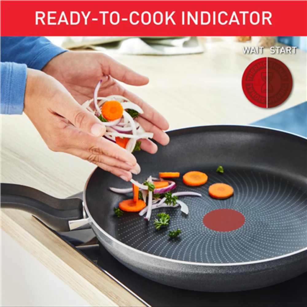 TEFAL Pan , H0560742 , Frying , Diameter 30 cm , Suitable for induction hob , Fixed handle , Black