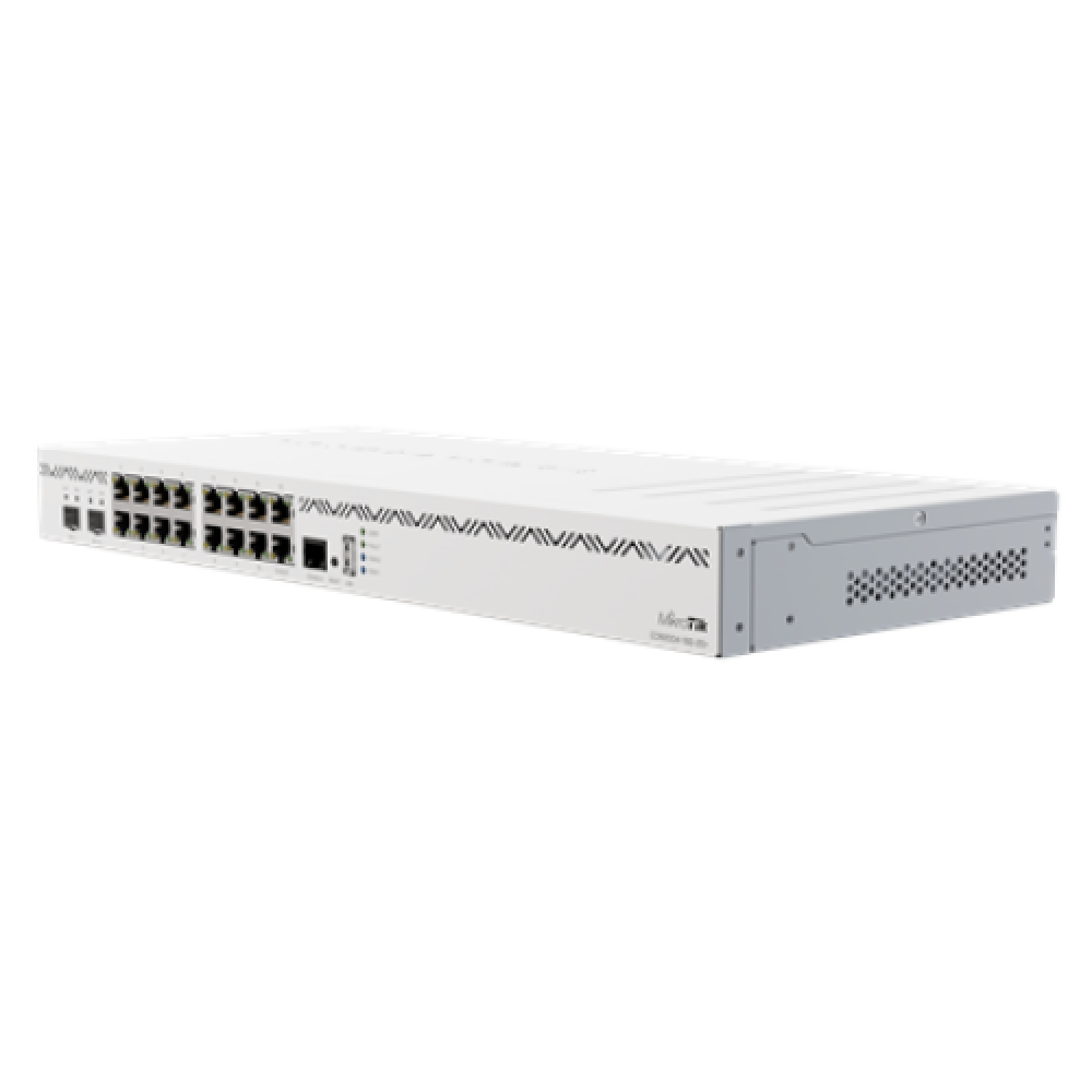 Mikrotik Cloud Core Router CCR2004-16G-2S+, 2x10G SFP+ ports, 16x Gigabit LAN ports, 1x RJ45 Serial port, 4 core CPU, 4 GB RAM, Dual redundant power supply, CPU and PCB temperature monitor, RouterOS L6 , Cloud Core Router , CCR2004-16G-2S+ , No Wi-Fi , 1 