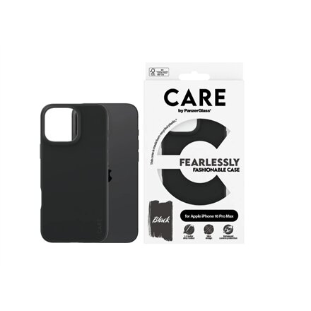 CARE Fashionable Case , Back cover , Apple , iPhone 16 Pro Max , Recycled plastic , Black