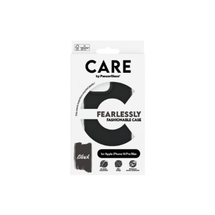 CARE Fashionable Case , Back cover , Apple , iPhone 16 Pro Max , Recycled plastic , Black