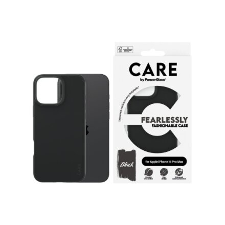 CARE Fashionable Case , Back cover , Apple , iPhone 16 Pro Max , Recycled plastic , Black