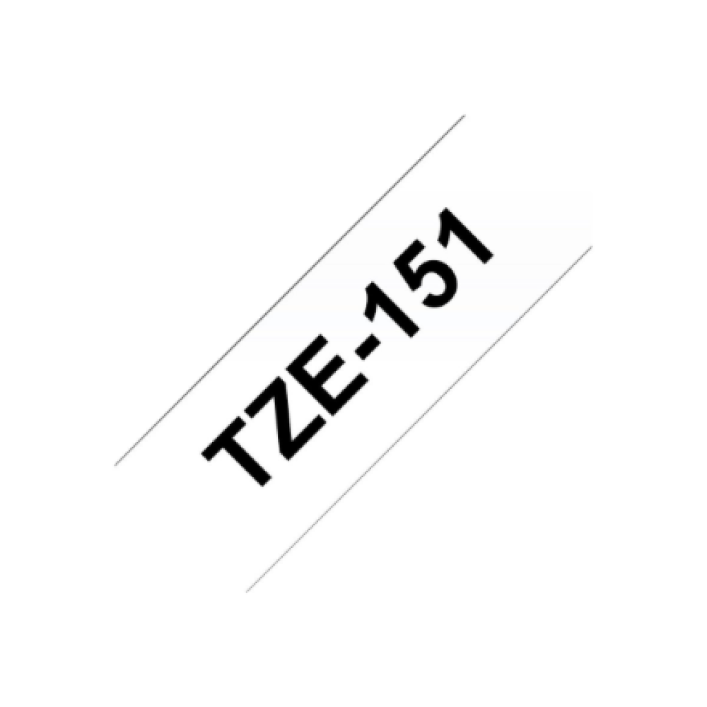 Brother , TZE-151 Laminated Tape , Black on Clear , TZe , 8 m , 2.4 cm