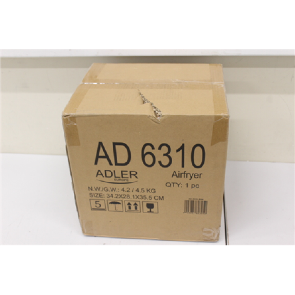 SALE OUT. Adler AD 6310 Airfryer, Capacity 3L, Black , Adler , Airfryer , AD 6310 , Power 2200 W , Capacity 3 L , High-volume hot-air circulation technology , Black , DAMAGED PACKAGING