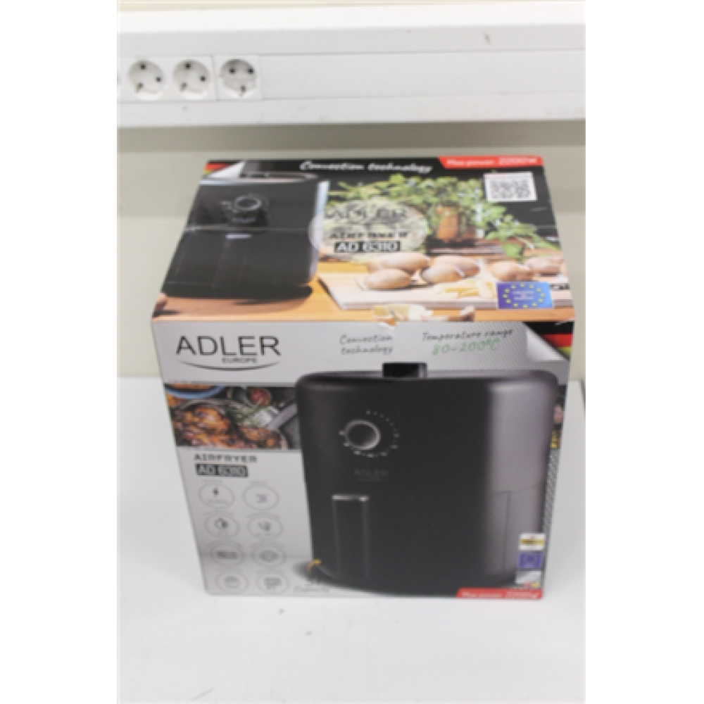 SALE OUT. Adler AD 6310 Airfryer, Capacity 3L, Black , Adler , Airfryer , AD 6310 , Power 2200 W , Capacity 3 L , High-volume hot-air circulation technology , Black , DAMAGED PACKAGING