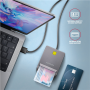 AXAGON Compact desktop USB contact Smart card/ID card reader with long USB-A cable , CRE-SM3T
