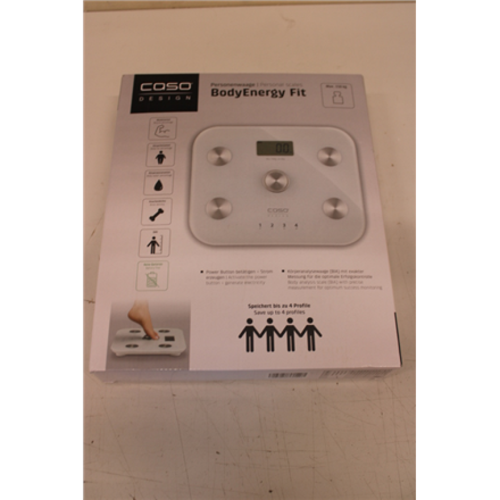 SALE OUT. Caso Body Energy Fit Scale, Maximum weight (capacity) 150 kg, Accuracy 100 g, Glass , Caso , Scale , BodyEnergy Fit , Maximum weight (capacity) 150 kg , Accuracy 100 g , White , DEMO
