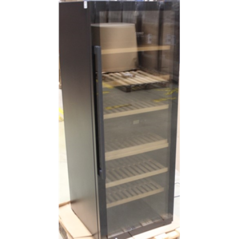 SALE OUT. Caso WineExclusive 126 Smart Wine Cooler, EC G, Free standing, Height 159 cm, Up to 126 bottles, Compressor technology, Black, NO ORIGINAL PACKAGING, MISSING KEY, DENT ON BACK, SCRATCHED, REFURBISHED , Caso Smart Wine Cooler , WineExclusive 126 