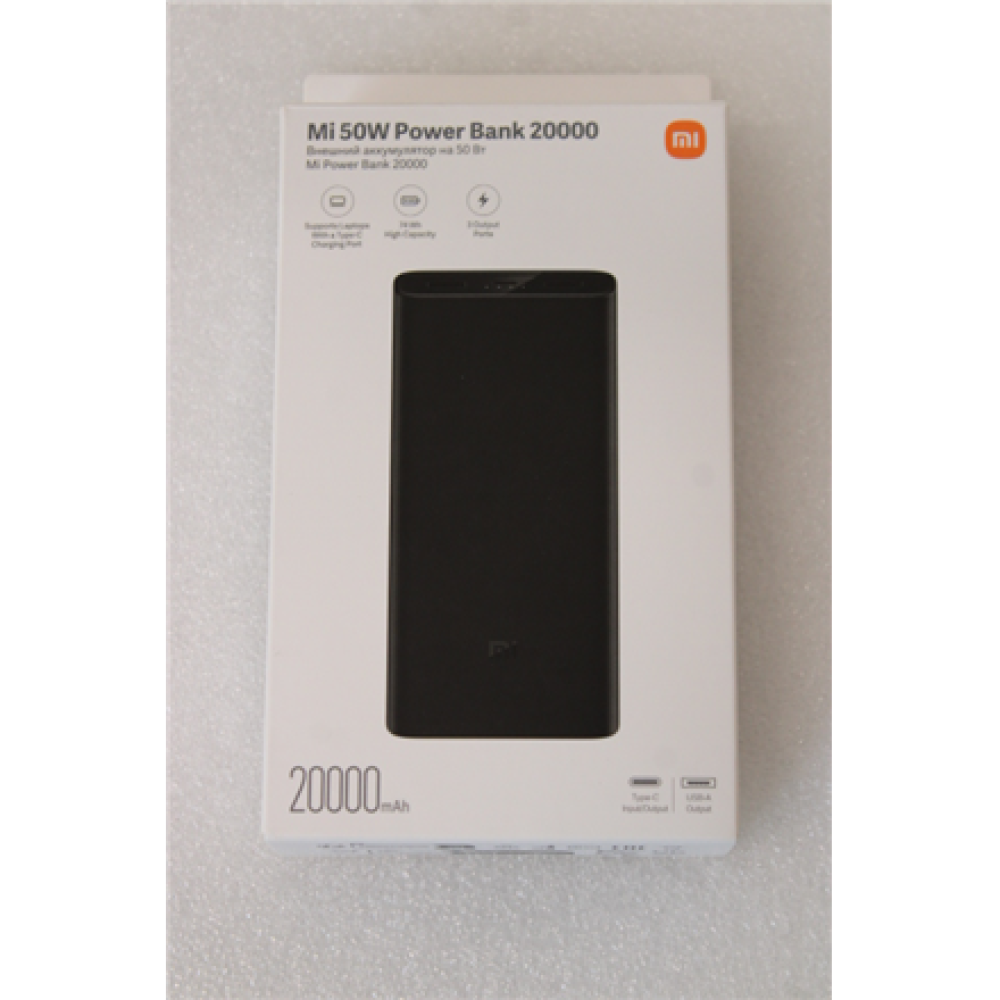 SALE OUT. Xiaomi Mi 50W Power Bank 20000 , Xiaomi Power Bank , 20000 mAh , USB-C, USB A , Black , DEMO