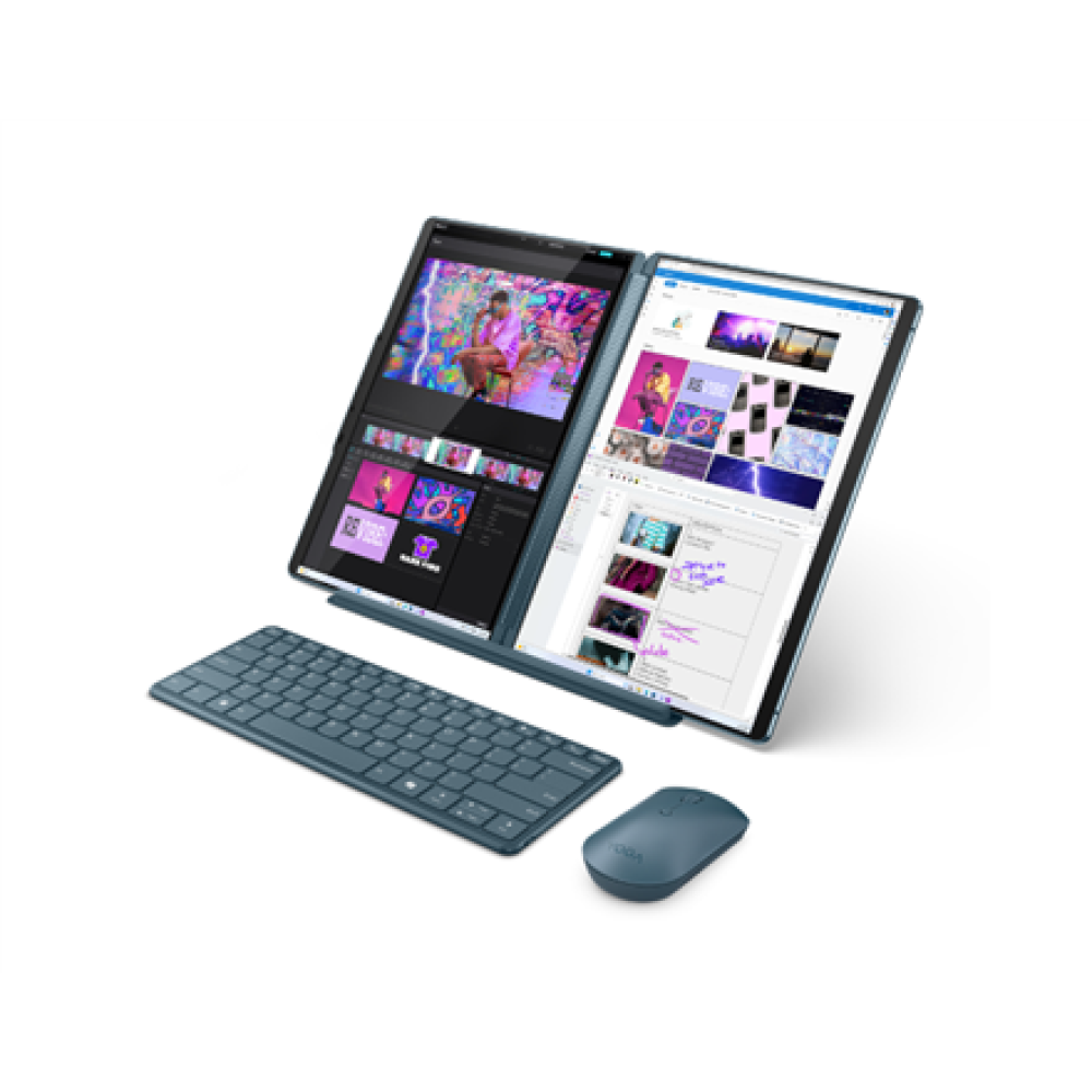 Lenovo Yoga Book 9 13IMU9 , Tidal Teal , 2x13.3 , OLED , Touchscreen , 2.8K , 2880 x 1800 pixels , Glossy , Intel Core U7 , 155U , 32 GB , Soldered LPDDR5x , SSD 1000 GB , Intel Graphics , Windows 11 Pro , 802.11ax , Bluetooth version 5.3 , Keyboard langu
