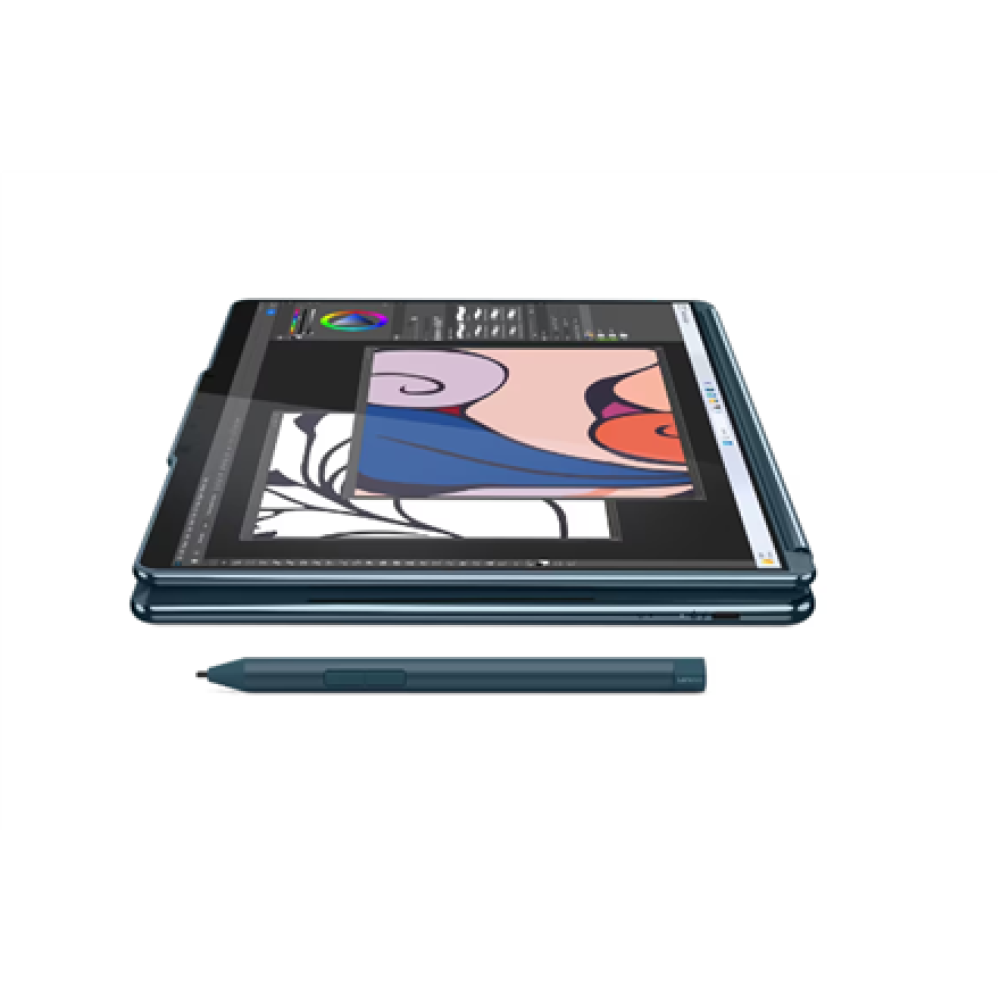 Lenovo Yoga Book 9 13IMU9 , Tidal Teal , 2x13.3 , OLED , Touchscreen , 2.8K , 2880 x 1800 pixels , Glossy , Intel Core U7 , 155U , 32 GB , Soldered LPDDR5x , SSD 1000 GB , Intel Graphics , Windows 11 Pro , 802.11ax , Bluetooth version 5.3 , Keyboard langu
