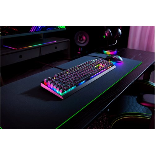 Razer , Mechanical Gaming Keyboard , BlackWidow V4 X , Mechanical Gaming Keyboard , Wired , US , Yellow Mechanical Switches (Linear) , Black