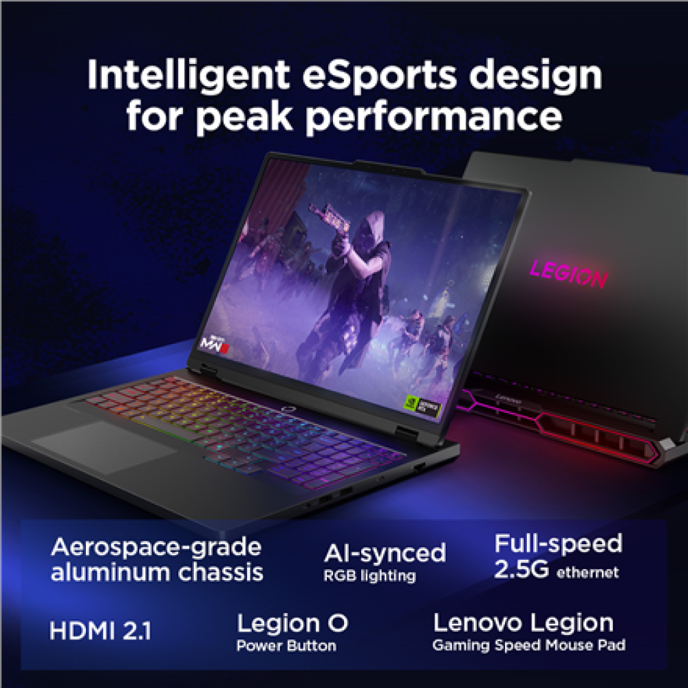 Lenovo Legion Pro 7 16IAX10H , Eclipse Black , 16 , OLED , WQXGA , 2560 x 1600 pixels , Glossy , Intel Core Ultra 9 , 275HX , 32 GB , CSODIMM DDR5 , Solid-state drive capacity 1000 GB , NVIDIA GeForce RTX 5070 Ti , GDDR7 , 12 GB , Windows 11 Home , 802.11