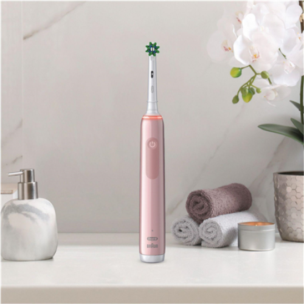 Oral-B , Electric Toothbrush , Pro3 3400N , Rechargeable , For adults , Number of brush heads included 2 , Number of teeth brushing modes 3 , Pink Sensitive