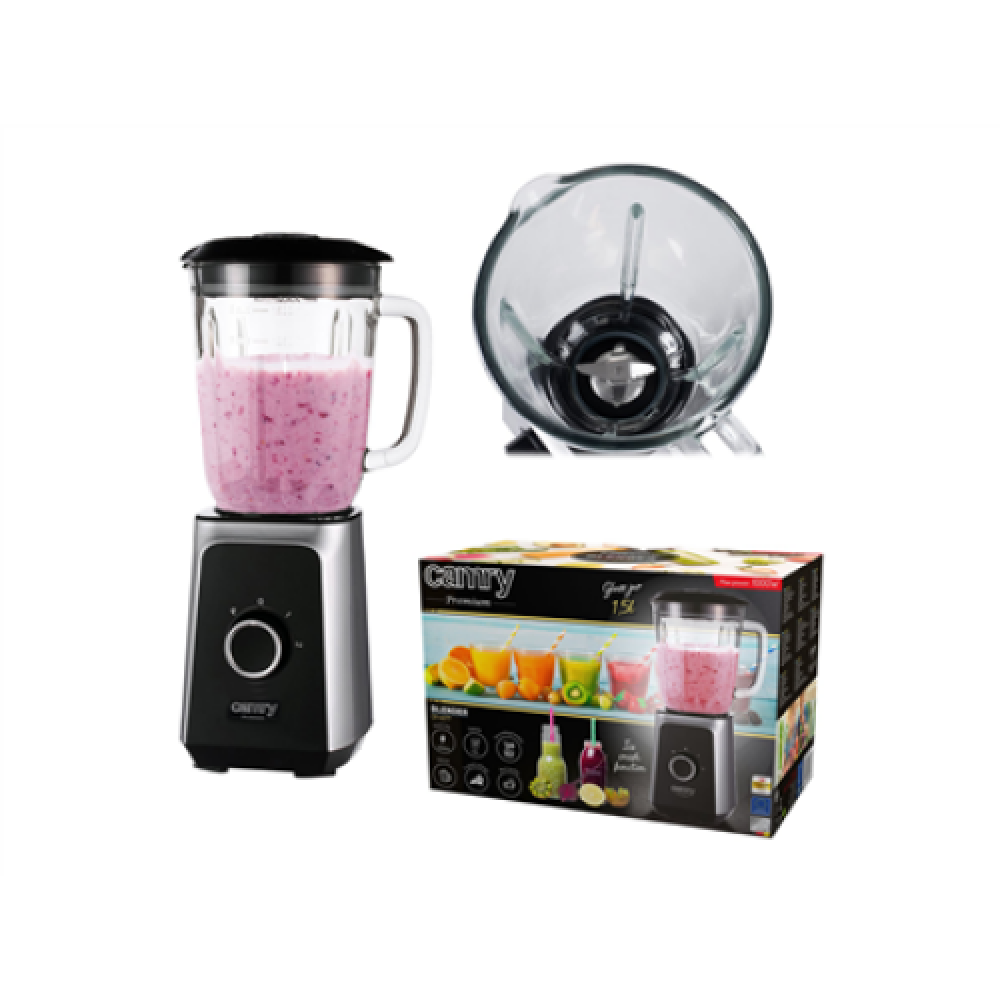 Camry , Blender , CR 4077 , Tabletop , 500 W , Jar material Glass , Jar capacity 1.5 L , Ice crushing , Black/Stainless steel