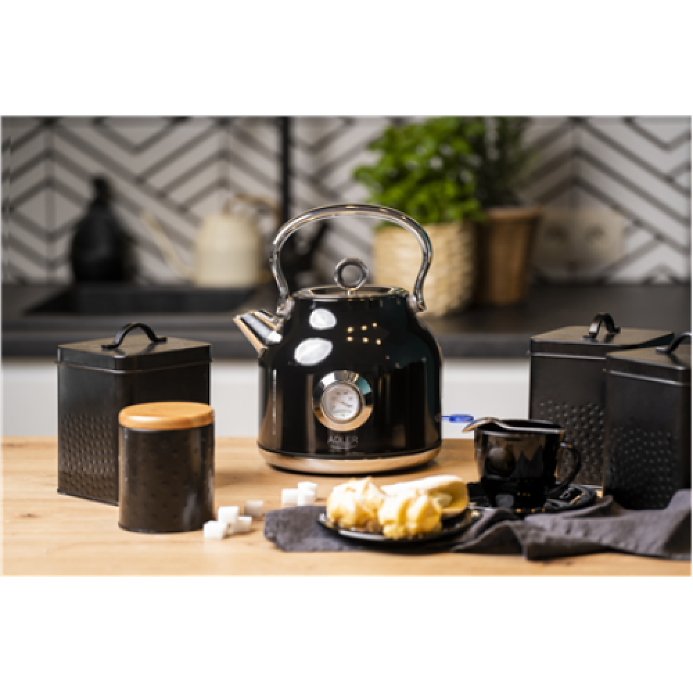 Adler , Kettle with a Thermomete , AD 1346b , Electric , 2200 W , 1.7 L , Stainless steel , 360° rotational base , Black