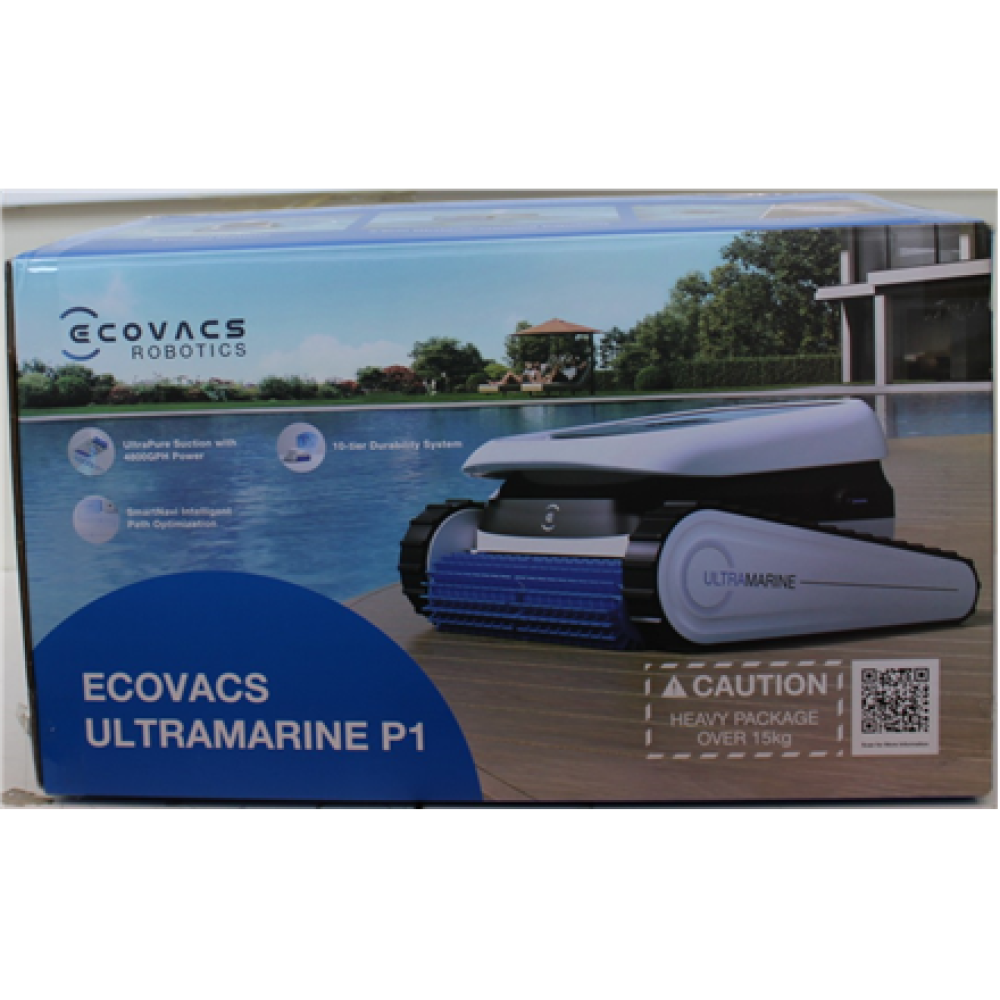 SALE OUT. Ecovacs ULTRAMARINE P1 Robotic Pool Cleaner, 4800 GPH power, SmartNavi, White/Blue , Ecovacs ULTRAMARINE P1 , Robotic Pool Cleaner , Operating time (max) 180 min , Wet , Li-ion , 4600 mAh , White/Blue , DEMO