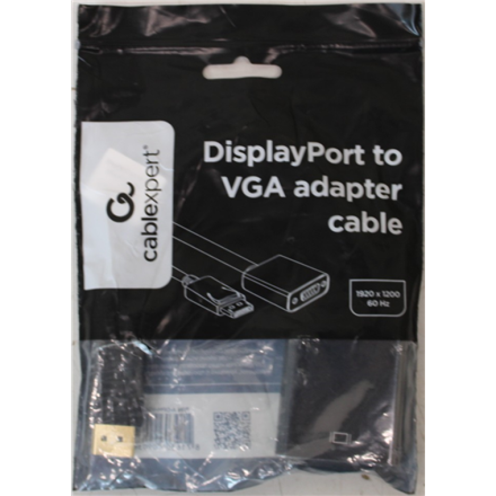 SALE OUT. Gembird DisplayPort to VGA adapter cable Black , Gembird Adapter cable , DisplayPort , VGA , DAMAGED PACKAGING
