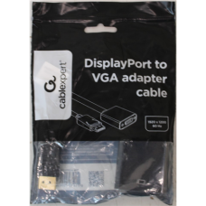 SALE OUT. Gembird DisplayPort to VGA adapter cable Black , Gembird Adapter cable , DisplayPort , VGA , DAMAGED PACKAGING