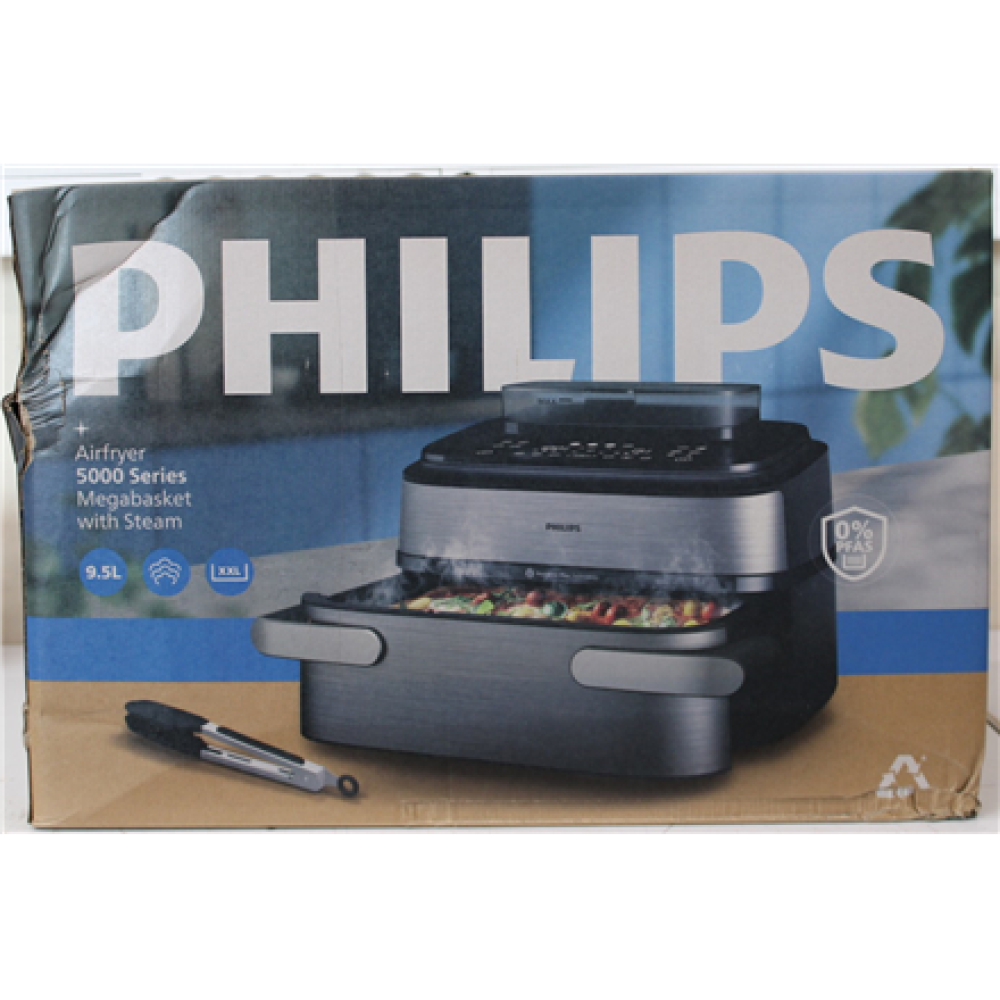 SALE OUT. Philips NA565/02 Airfryer with steam function, flexible Megabasket, 10 L, Silver/Black , Philips DAMAGED PACKAGING , 24 month(s)