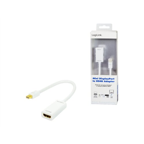 Logilink , Adapter Mini DisplayPort to HDMI with Audio: , Grey , Mini DisplayPort , HDMI A , 0.1 m