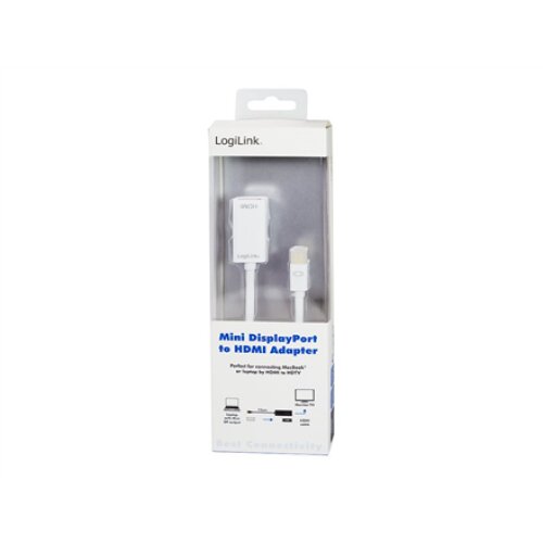 Logilink , Adapter Mini DisplayPort to HDMI with Audio: , Grey , Mini DisplayPort , HDMI A , 0.1 m