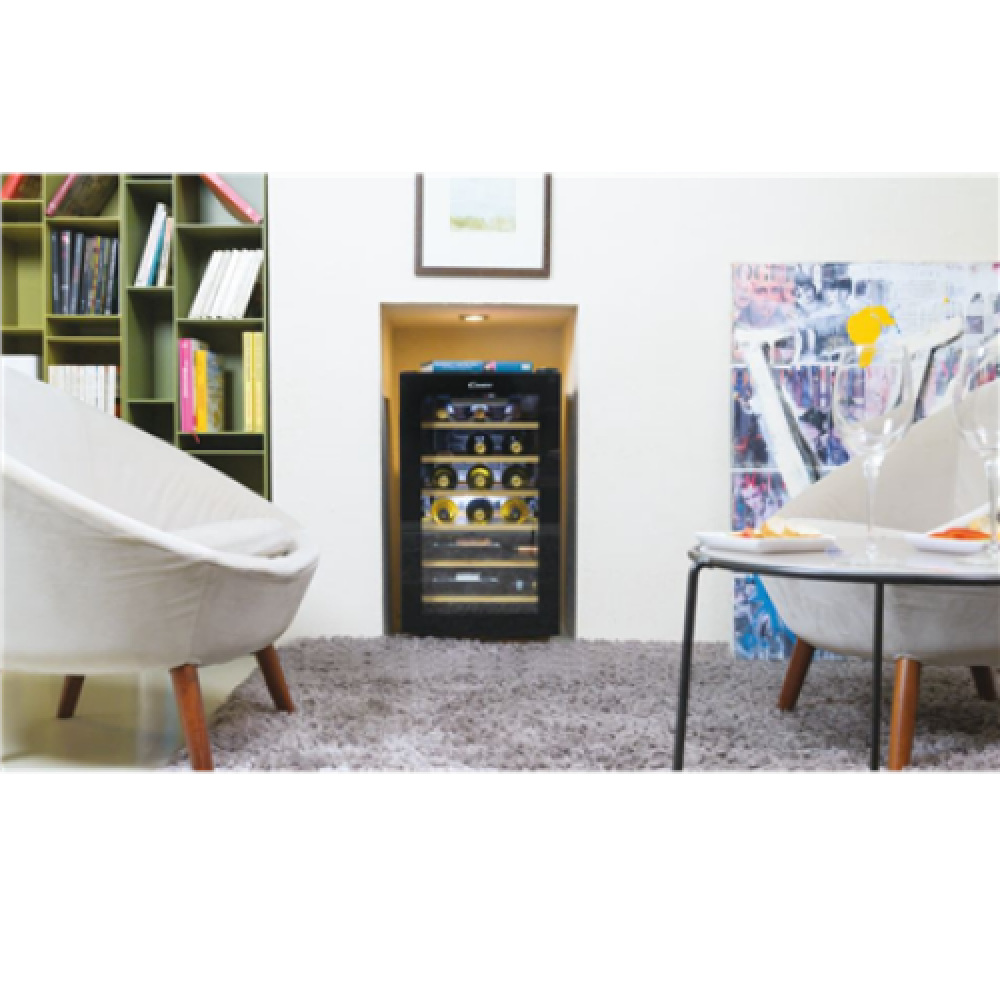 Candy Wine Cooler , CWCEL 210/NF , Energy efficiency class G , Free standing , Bottles capacity 21 , Black