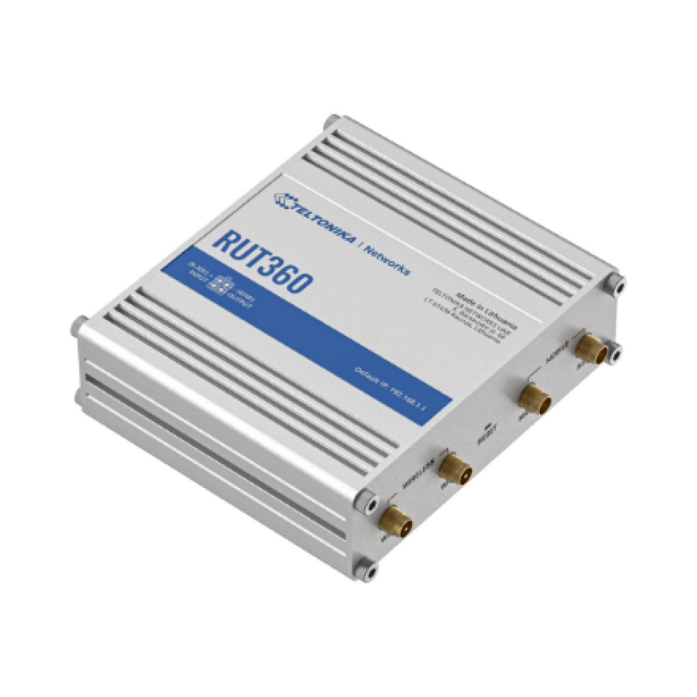 Industrial Cellular Router , RUT360 LTE CAT6 , 1 x LAN ports, 10/100 Mbps, compliance with IEEE 802.3, IEEE 802.3u standards, supports auto MDI/MDIX crossover Mbit/s , Ethernet LAN (RJ-45) ports 2 x RJ45 ports, 10/100 Mbps , Mesh Support No , MU-MiMO Yes 