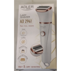 SALE OUT. Adler AD 2941 Lady Shaver, Cordless, White , Lady Shaver , AD 2941 , Operating time (max) Does not apply min , Wet & Dry , AAA , White , DAMAGED PACKAGING , Lady Shaver , AD 2941 , Operating time (max) Does not apply min , Wet & Dry , AA