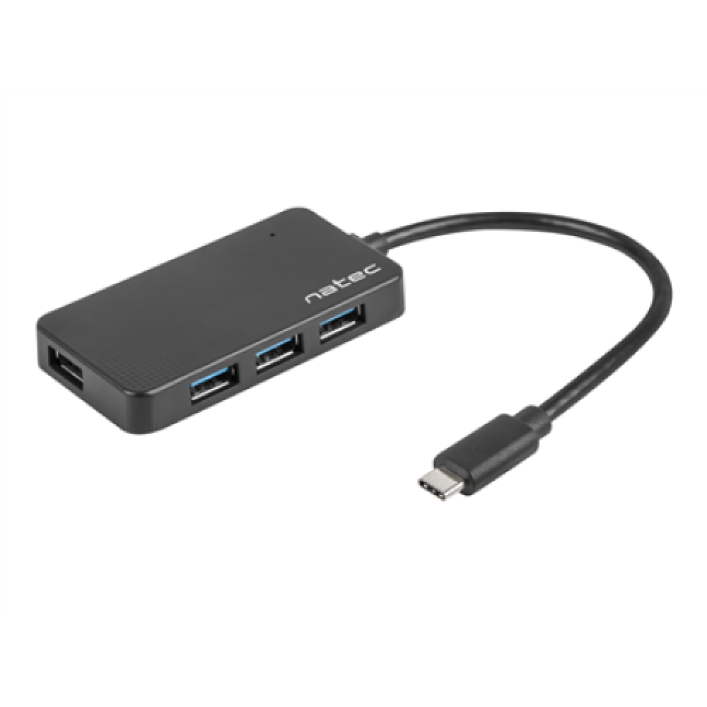Natec USB 3.0 HUB, Silkworm, 4-Port, Black , Natec , 4 Port Hub With USB 3.0 , Silkworm NHU-1343 , Black , USB Type-C , 0.15 m