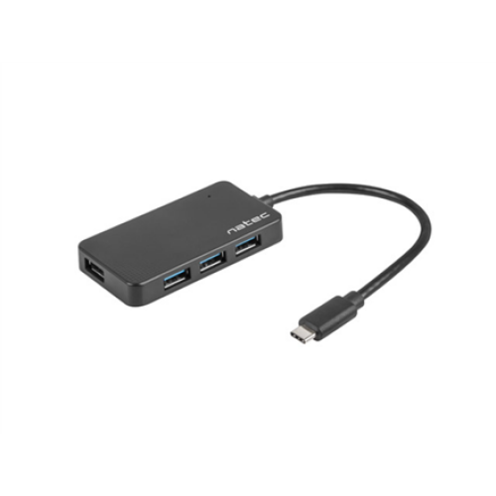 Natec USB 3.0 HUB, Silkworm, 4-Port, Black , Natec , 4 Port Hub With USB 3.0 , Silkworm NHU-1343 , Black , USB Type-C , 0.15 m