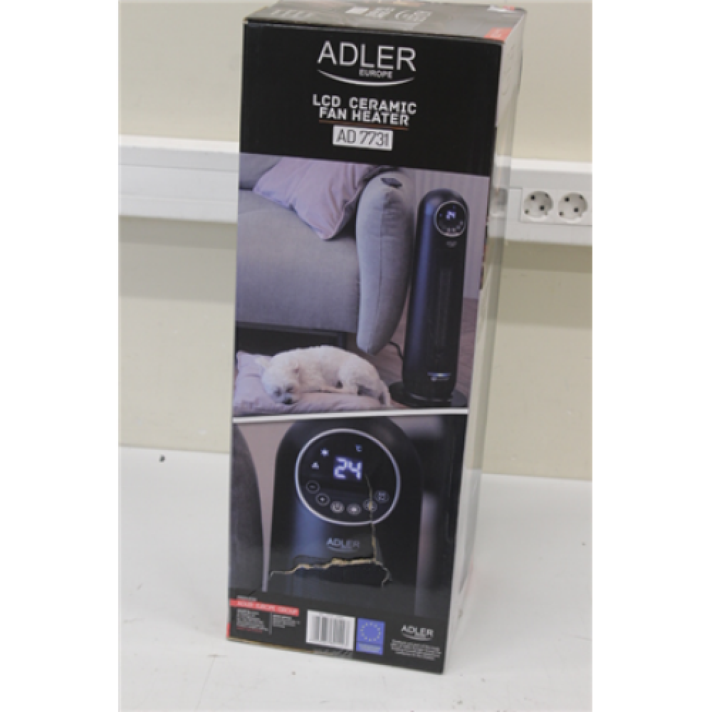SALE OUT. Adler AD 7731 Ceramic Fan Heat Tower, Power 1200W/2200W, LCD Display, Remote control, Black , Adler , Heater , AD 7731 , Ceramic , 2200 W , Number of power levels 2 , Suitable for rooms up to 20 m² , Black , DAMAGED PACKAGING