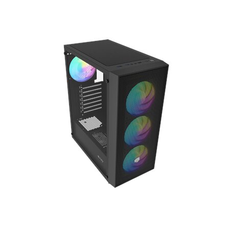Fury PC Case , SHOBO SH8F ARGB , Midi Tower , Black